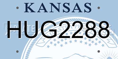 HUG2288 Kansas License Plate