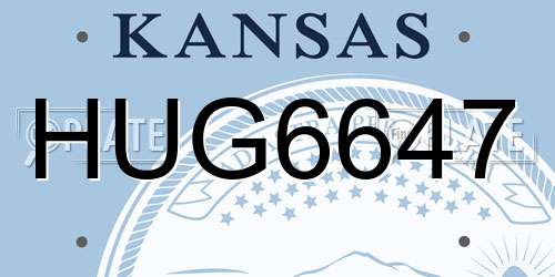 HUG6647 Kansas License Plate