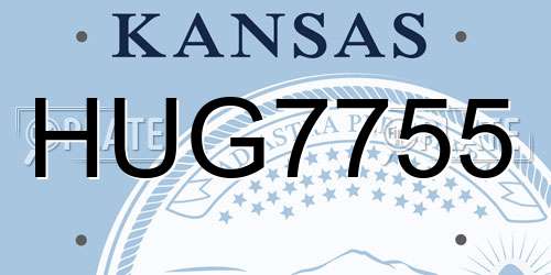 HUG7755 Kansas License Plate