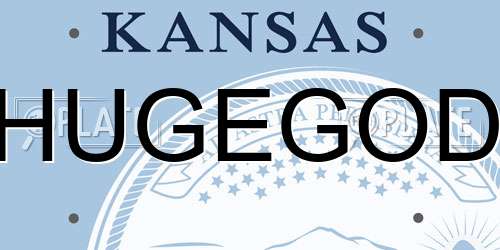 HUGEGOD Kansas License Plate
