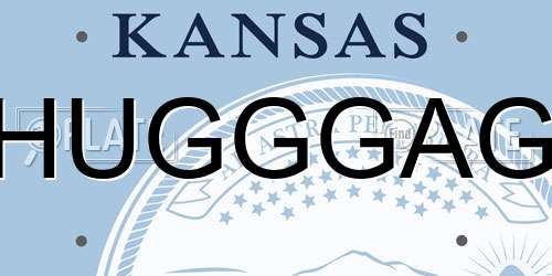 HUGGGAG Kansas License Plate