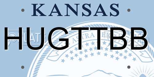 HUGTTBB Kansas License Plate