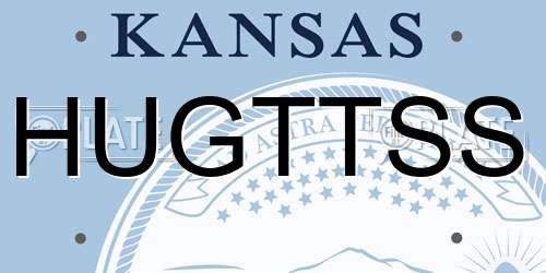 HUGTTSS Kansas License Plate