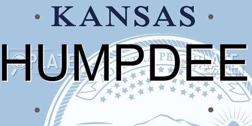 HUMPDEE Kansas License Plate