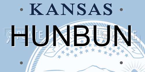 HUNBUN Kansas License Plate