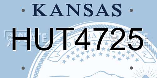 HUT4725 Kansas License Plate