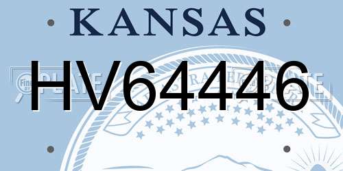 HV64446 Kansas License Plate