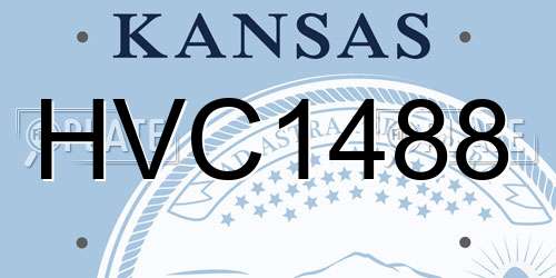 HVC1488 Kansas License Plate