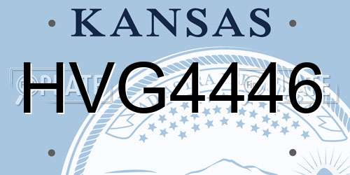 HVG4446 Kansas License Plate