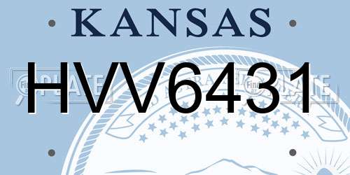 HVV6431 Kansas License Plate