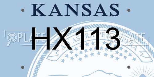 HX113 Kansas License Plate