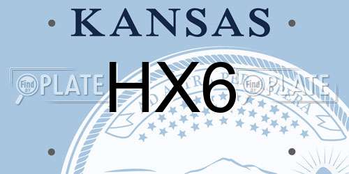 HX6 Kansas License Plate