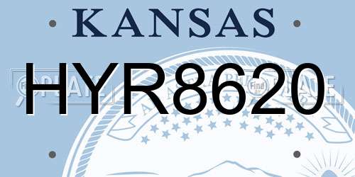 HYR8620 Kansas License Plate