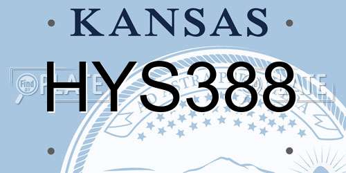 HYS388 Kansas License Plate