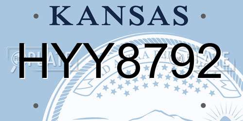 HYY8792 Kansas License Plate