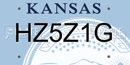 HZ5Z1G Kansas License Plate