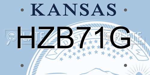 HZB71G Kansas License Plate
