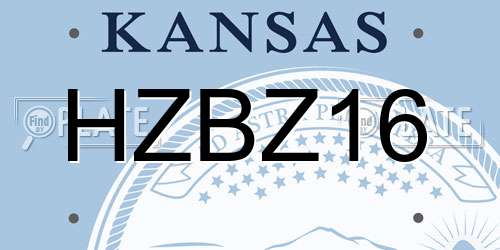 HZBZ16 Kansas License Plate