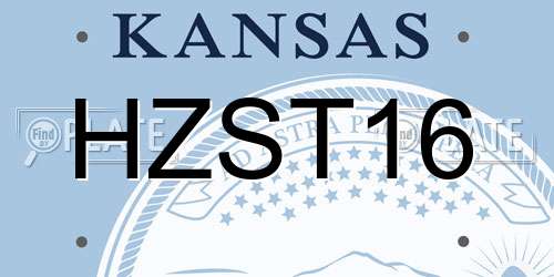 HZST16 Kansas License Plate