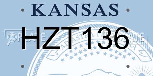 HZT136 Kansas License Plate
