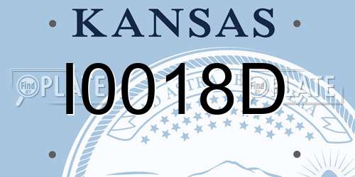 I0018D Kansas License Plate