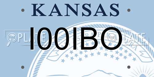 I00IBO Kansas License Plate