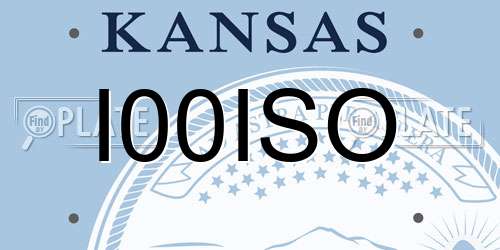 I00ISO Kansas License Plate