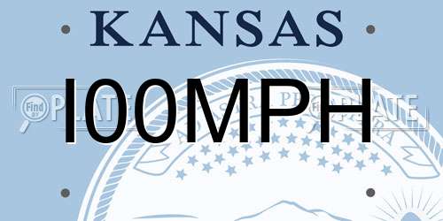 I00MPH Kansas License Plate