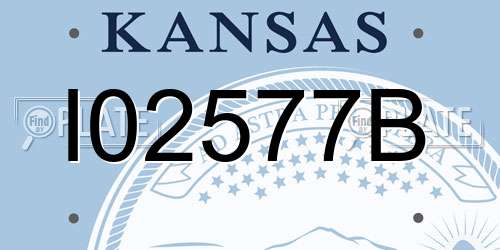 I02577B Kansas License Plate