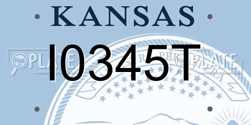 I0345T Kansas License Plate