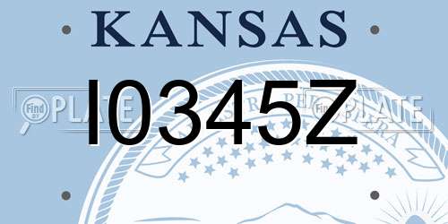 I0345Z Kansas License Plate