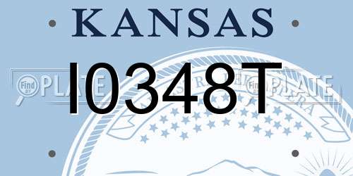 I0348T Kansas License Plate