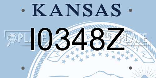 I0348Z Kansas License Plate