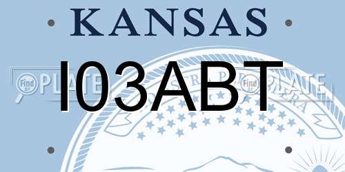 I03ABT Kansas License Plate