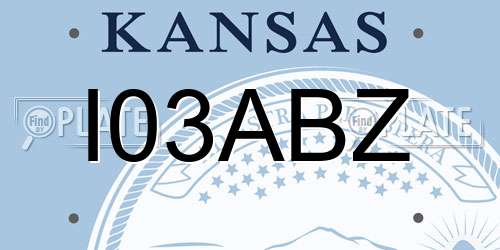 I03ABZ Kansas License Plate