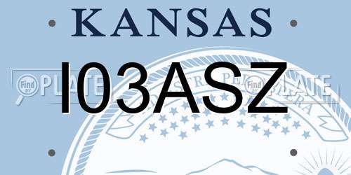 I03ASZ Kansas License Plate
