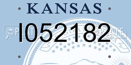 I052182 Kansas License Plate