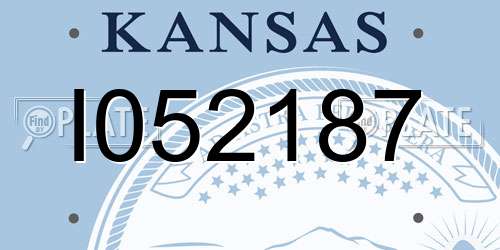 I052187 Kansas License Plate