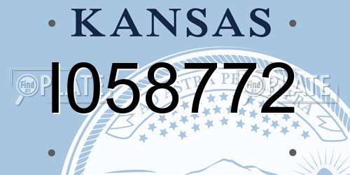 I058772 Kansas License Plate