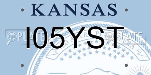 I05YST Kansas License Plate