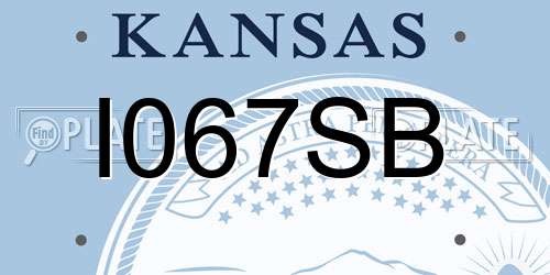 I067SB Kansas License Plate