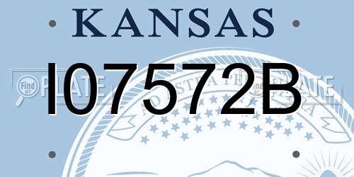 I07572B Kansas License Plate