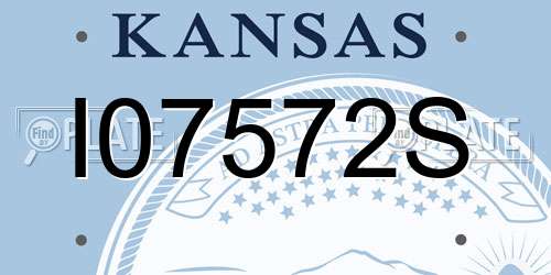 I07572S Kansas License Plate