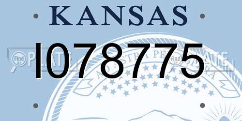I078775 Kansas License Plate