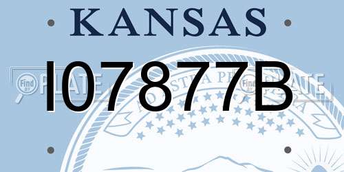 I07877B Kansas License Plate