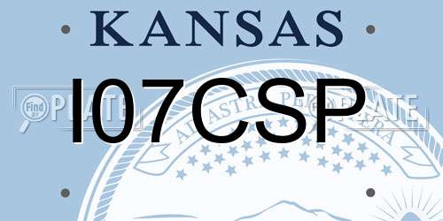 I07CSP Kansas License Plate