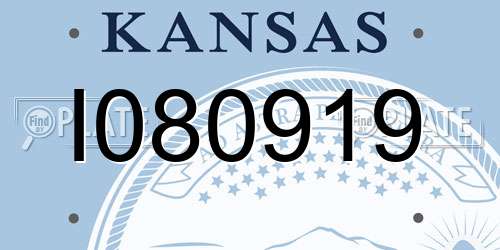 I080919 Kansas License Plate