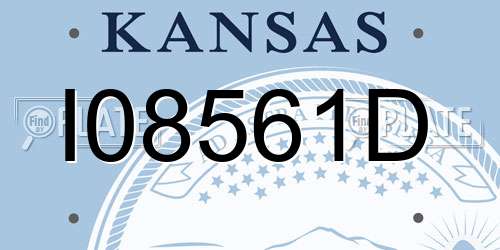 I08561D Kansas License Plate