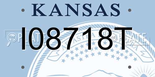 I08718T Kansas License Plate