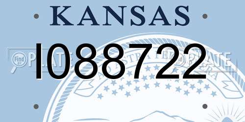 I088722 Kansas License Plate